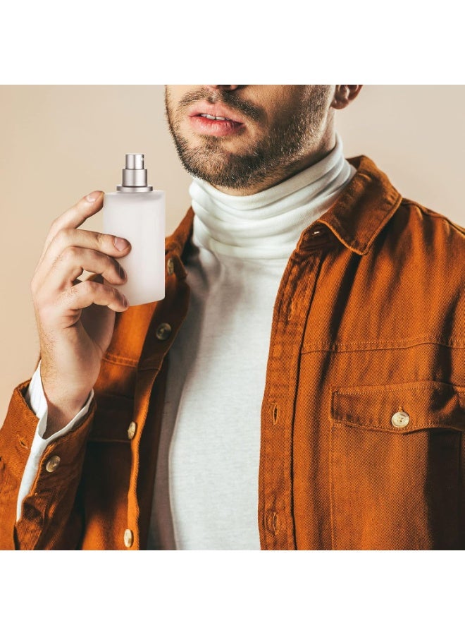 6 Pcs 100ml Frosted Glass Bottle Perfume Atomizer Refillable Spray Empty Perfume Bottles Fine Mist Atomizer Cosmetic Container for Travel (Silver) - Image 4